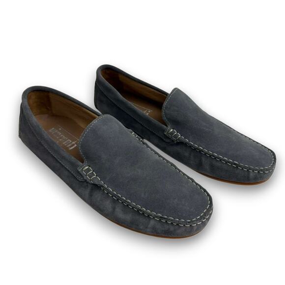 Vincenti Men\'s Gray Suede Contrast Stitching Loafers Sz 44 US 10.5 main image 7
